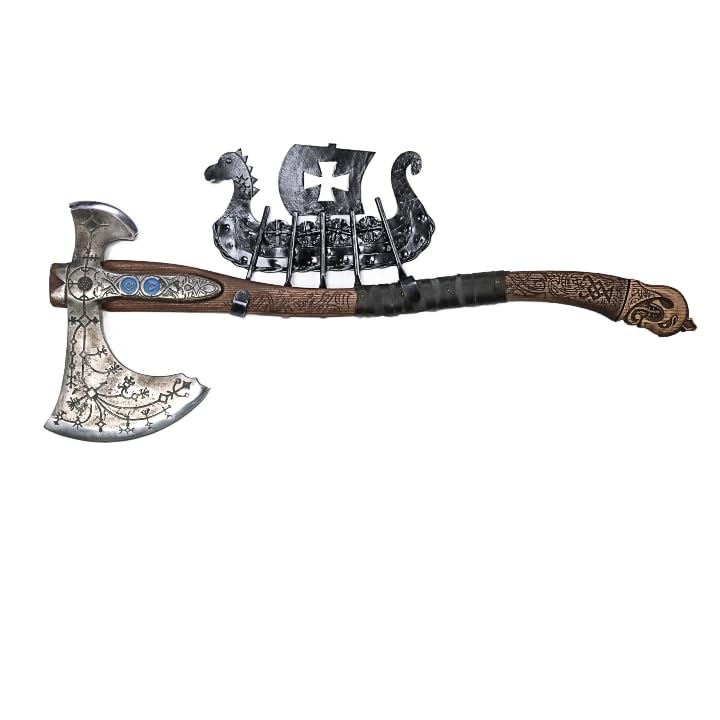 WOW Orc Inspired Double Headed Foam Battle Axe - A Fantasy  Long War Axe Business Card Holder display picture 1