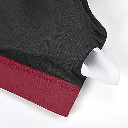 Image of Sports Bras for Women High Impact Support for Yoga Gym Running Workout Fitness Strappy Sports Bra with Padded Removable Cups, Wine Red, Small