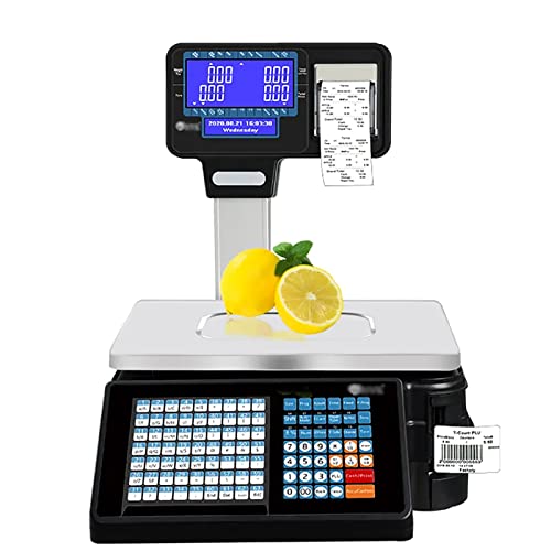 Báscula digital comercial con impresora y pantalla miniatura 7