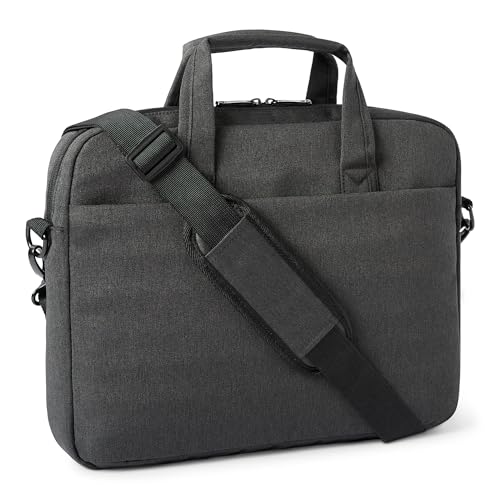 Amazon Basics - Borsa a tracolla per laptop e tablet da 15.6in (39.6cm) per donna e uomo, nero