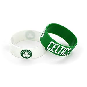 Aminco Unisex Silicone Rubber Set, 2-Pack Sports-fan-bracelets, Team Color, Boston Celtics US