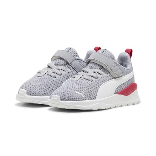 Puma Unisex Baby Anzarun Lite AC Inf Sneaker, Gray Fog White-Club Red, 23 EU