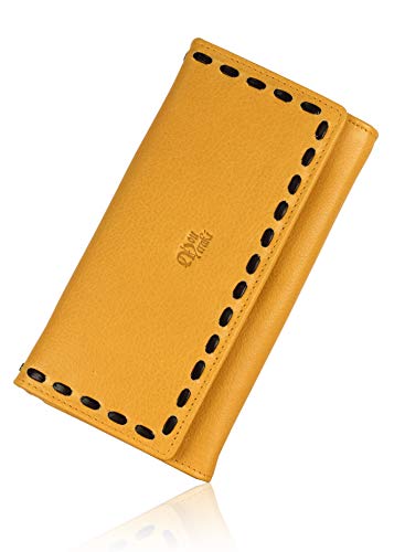 Image of Women's Top Grain Leather Wallet, RFID Blocking Bifold clutch, 17 Card Slots, Zip Pocket Organizer, Elegant Gift for Women - Birthday, Valentine, Anniversary - Multicoloured