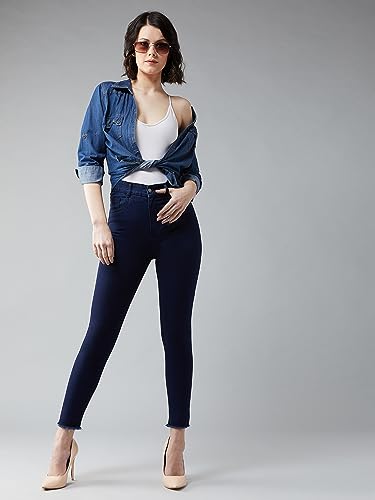 Image of Dolce Crudo Women's Skinny Fit High Rise Cropped Length Stretchable Denim Jeans