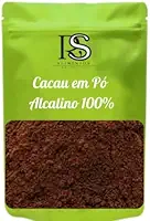 Cacau em Pó Alcalino 100% Natural, Chocolate Belga Holandês para Confeitaria, 1kg