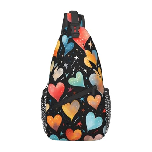 Bolso bandolera con patrón colorido para viaje y senderismo miniatura 1