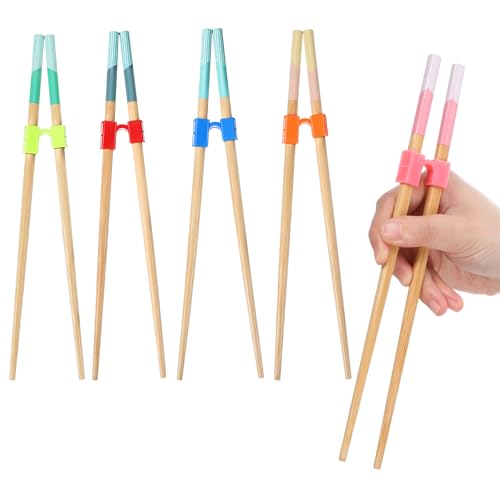 Mabor 5 Pairs Chopstick Helpers Training Chopsticks for Beginners & Adults Colorful Learning Aid with Clips