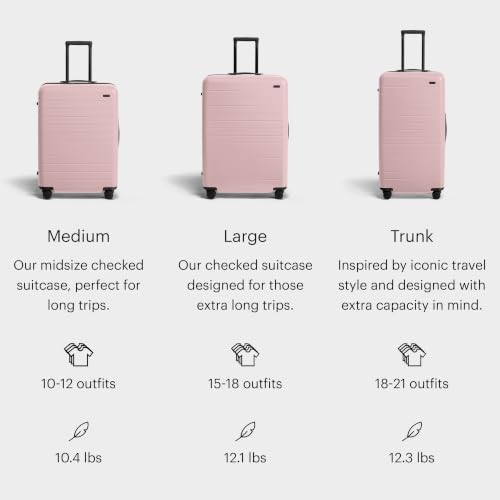 Image of Away Medium Checked Luggage - 26-Inch Lightweight Hardside Suitcase with Custom WhisperGlide 360 Wheels, Interior Compression System, TSA-Accepted Lock - Blush Pink