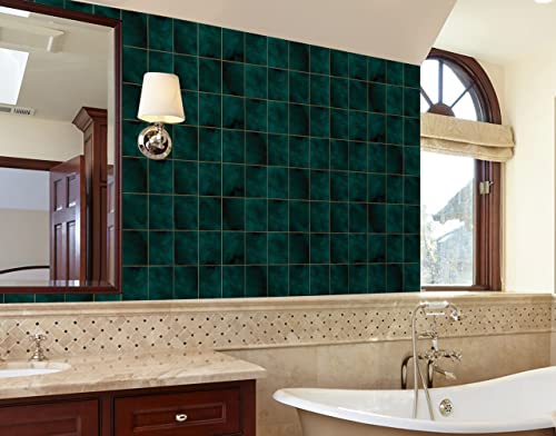 Image of WallDesign Vinyl Bottle Green Tile Self Adhesive Sticker - 38.4 X 19.2 Inch Durable Surface Decoration Film For Kitchen, Cabinet, Table, Furniture, Wall, Bathroom, Door, Refurbishment