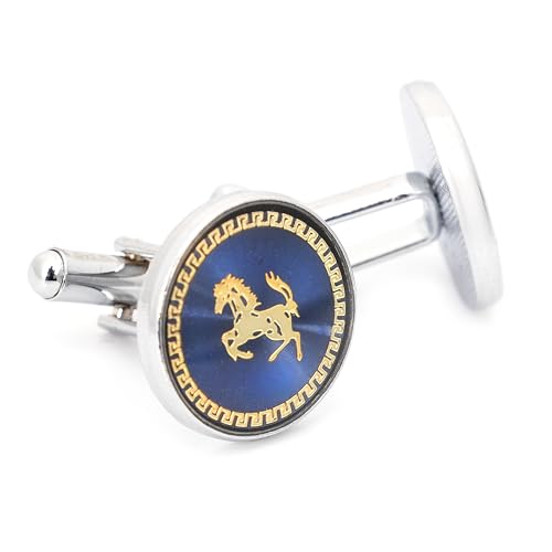 Image of To The Nines Blue Horse Cufflinks for Men