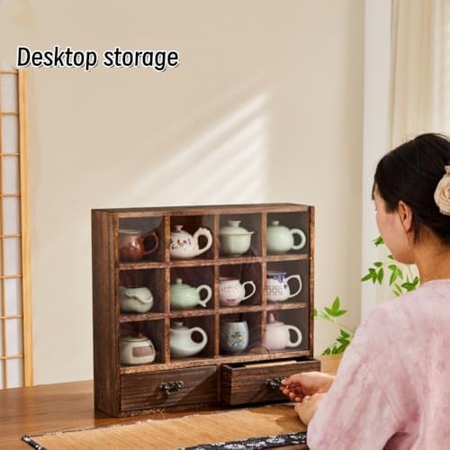Wall Mounted Cup Storage Rack with Drawer - Wooden Mug Holder Organizer for Kitchen & Dining Room, Space-Saving Design, Stylish & Practical Home Storage Solution