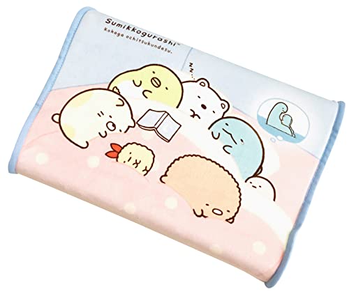 MORIPiLO モリシタ 低反発枕 子供用 低め すみっコぐらし ブルー 35x25x5cm キャラクターグッズ ぬいぐるみクッション すみっこ暮らし 4620859
