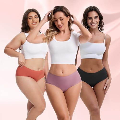 ToVii Leakproof Period Underwear for Women Heavy Flow Seamless Period Panties High Absorbent Menstrual Underwear 5 pack4