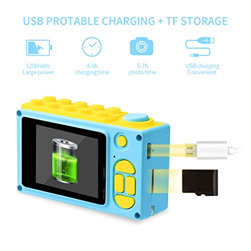 Kids Digital Cameras for Boys Girls HD 1080P Video Camera for Kids Children Selfie Camera Kids Toy Cameras Mini Child Camcorder for Age 6+ Boys/Girls Blue