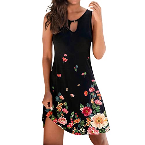 Party Kleider Damen Elegant Kurzarm Chiffon Sommerkleid Tunikakleid...