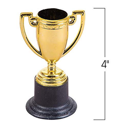 image for ArtCreativity Gold Plastic Trophies for Kids - Pack of 12 Golden Color