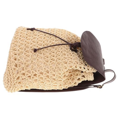 Mochila de paja para ordenador portátil con bolsillo interior seguro y correa cómoda mujer