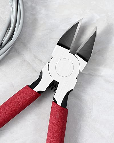 Image of IGAN-P6 Wire Cutters (Pack of 2), 6-inch Ultra Sharp & Powerful Side-cutting Pliers with Longer Flush Cutting Edge, Ideal Wire Cutter for Crafts, Floral, Electrical & Any Clean Cut Needs
