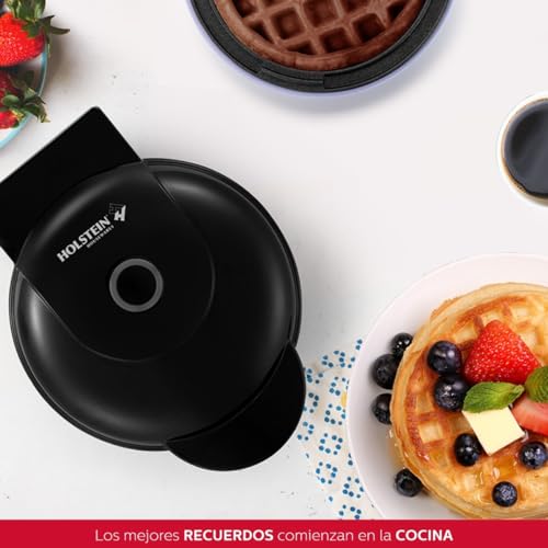 Image of Holstein Housewares HH-09125016B Personal Non-Stick Waffle Maker, 4 inch, Black