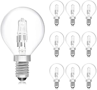 Lustaled 10-Pack SES E14 Golf Ball Bulb Dimmable, 42W G45 Small Edison Screw Globe Light Bulb 240V Classic Mini Globes Clear Round Light Bulbs Warm White 2700K