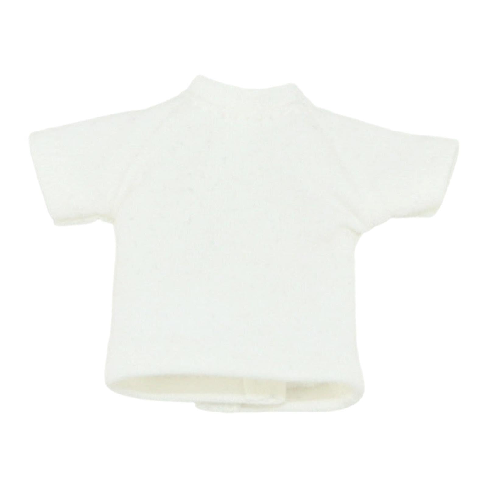 Chosertory Miniature T-shirt for 1/12 Scale Action Figures, Costume Accessories, Doll Clothes for Men, Casual, Smooth Texture, White