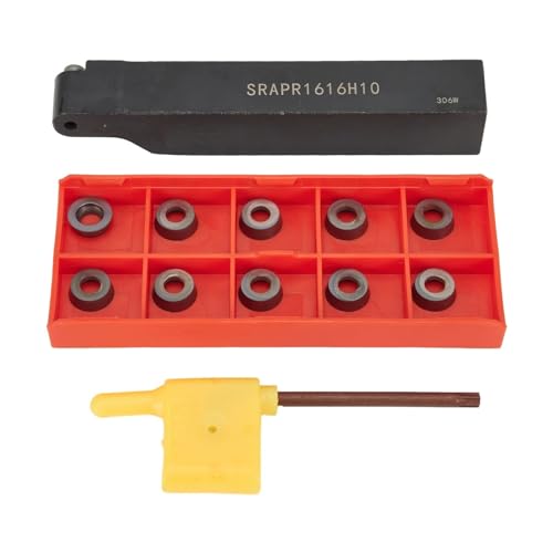 1 Uds SRAPR1616H10 16mm CNC portaherramientas de torneado externo barra de perforación de torno + 10 Uds RPMW1003MO inserto de carburo redondo herramientas de corte de torno de Metal