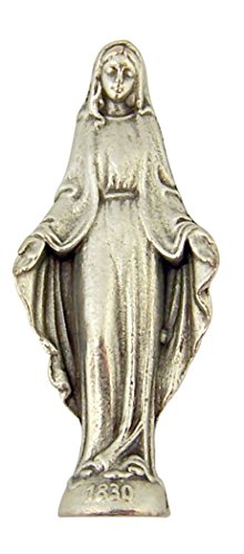 Estatua de Nuestra Señora de la Gracia plateada 1.5 pulg miniatura 1