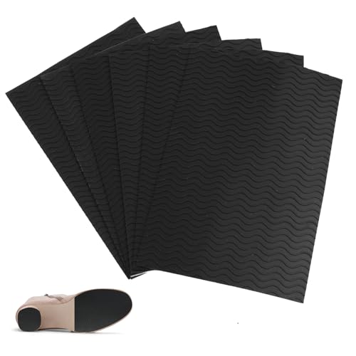 6 Stück Rutschfeste Sohlenpads, Anti-Rutsch Gummisohlen zum Aufkleben, Schuhsohlen Protektoren für alle Schuhgrößen, für Ledersohlen, Sandalen und Freizeitschuhe