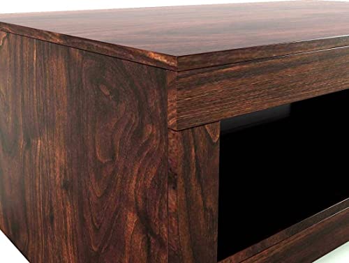 Image of Douceur Furnitures Solid Sheesham Wood Coffee Table | Wooden Centre Table for Living Room, Bedroom, Guest Room, Home, Office, Hotel & Cafe | Walnut Finish | Ready to Use