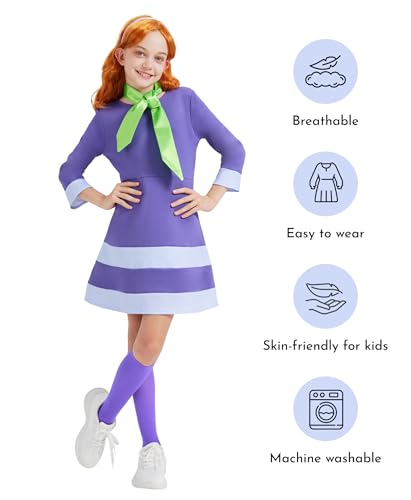 Disfraz Halloween Niñas Falda Deluxe Morada con Accesorios miniatura 5