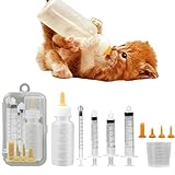 Pet Feeding Syringe with Nipple, Silicone Feeding Tools for Kitten Puppy Feeding Syringe for Newborn Cat Dog Small Animals Rabbits (1ml+3ml+5ml +10ml)