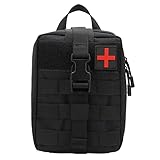 [ §ｐｙ＼ｐｅ．ｙｕｌａｌａ] メディカルポーチ (MOLLE対応) 救急ポーチ キャンプ サバゲー (ブラック)