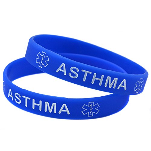 Mammoth Sales1x Medical Asthma Awarenes Alert Silicone Bracelet Wristband