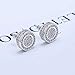TOPGRILLZ 925 Sterling Silver Iced out CZ Premium Diamond Cluster Zirconia Round Screw Back Stud Earrings for Men and Women Hip Hop Jewelry (Silver Big Circle)