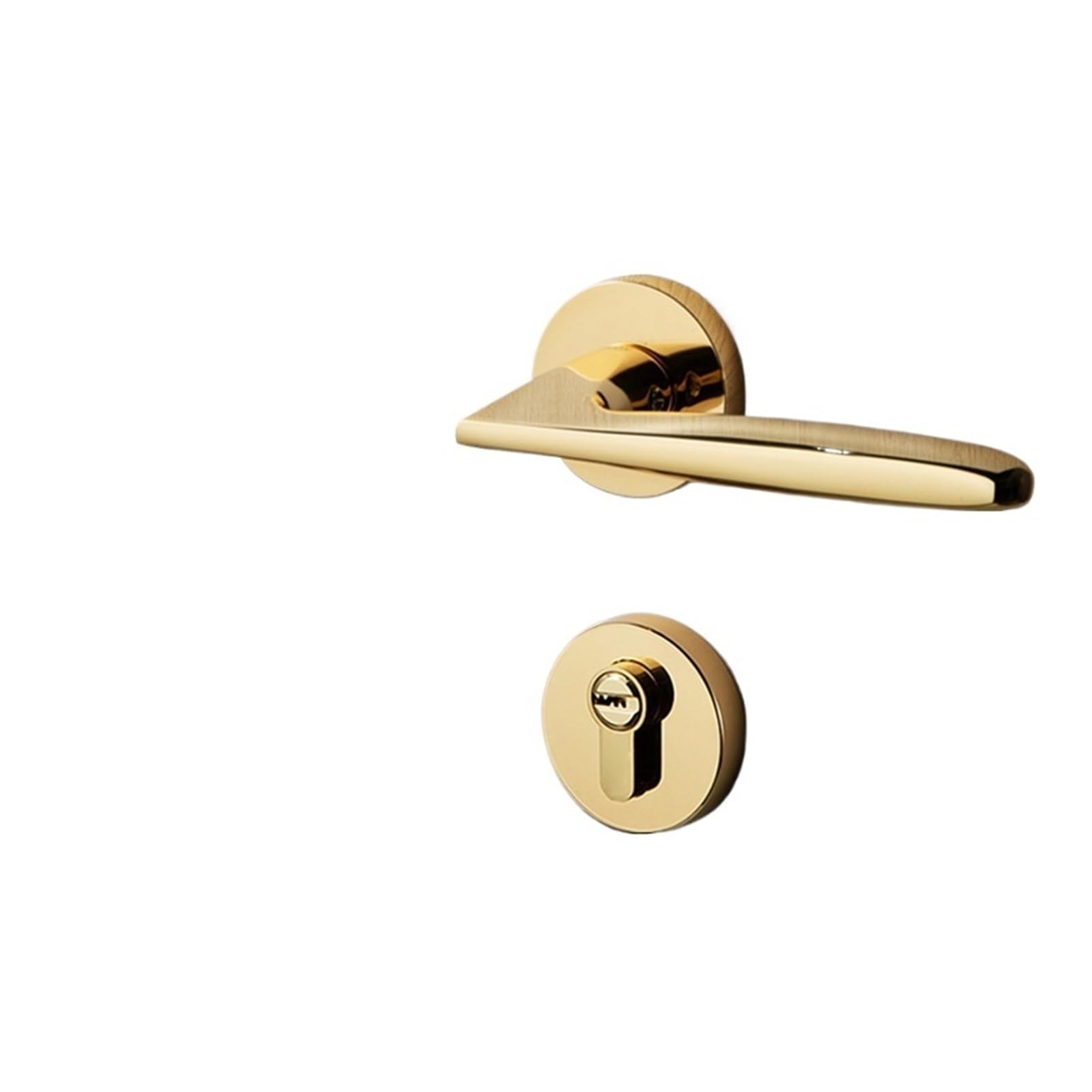 NYRXRYTCA Golden Split Lock Silent Indoor Bedroom Door Lock Pure Copper Copper core zinc Alloy Door Handle Wooden Door Handle Lock(Type B Golden Split Lock)