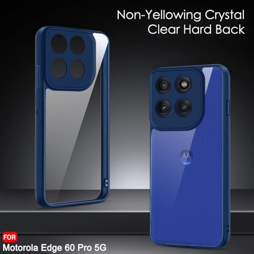 Image of TheGiftKart Hybrid Shockproof Back Cover Case for Motorola Moto Edge 60 Pro 5G | Hard Back Cover Case for Motorola Edge 60 Pro 5G (PC & TPU, Transparent Clear Back, Blue Sides)