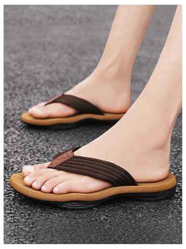 GORGLITTER Men's Beach Thong Sandals Open Toe Slippers Toe Post Slide Shoes Summer Flip Flops4