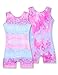 Nymphperi Gymnastics Leotards for Girls 2 Pack Size 5-6 Years Old Rainbow Dot Biketard with Shorts Pink Tie Dye Ballet Unitards