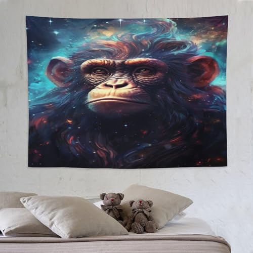 Tenture murale singe en tissu pour créer une ambiance jungle dans la chambre