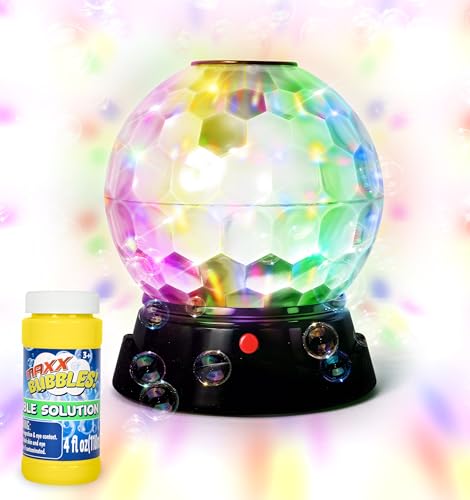 Maxx Bubbles Bubble Light Show – Large Bubble Machine with Spinning Disco Lights | Automatic Bubble Maker for Kids & Adults | Perfect for Parties, Weddings, Birthdays, and Events by Maxx Bubbles - Used condition - US$24.95