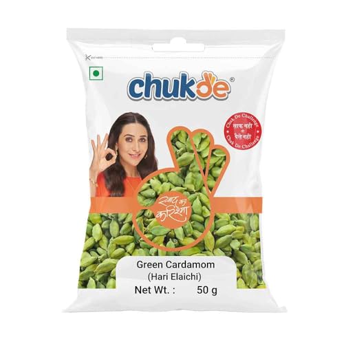 Image of Chukde Spices Hari Elaichi Sabut | Green Cardamom | Natural Whole Elaichi | Chhoti Elaichi Gluten Friendly | Vegan | Non GMO | Organic | No Salt or fillers | 50 gm