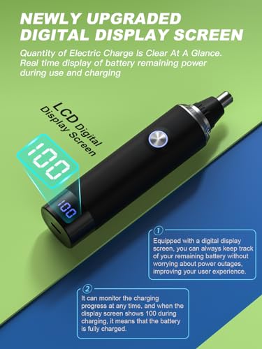 Image of Cleanfly Nose Hair Trimmer Rechargeable,Nose Trimmer Clipper Unisex,Painless USB Rechargeable Ear and Nose Clipper,Facial Hair Removal, Easy Cleaning,Dual Edge Blades,IPX7 Waterproof,Black