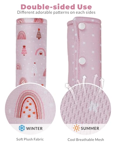 image for TinlyFinly 2 Pack Car Seat Belt Covers for Baby Kids, Soft Reversible 