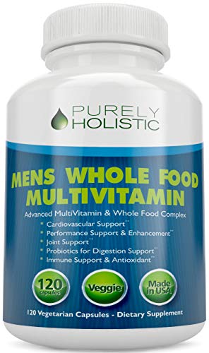 Multivitamin for Men Daily Supplement 120 Capsules Whole Food Multivitamin, Mens Multivitamin Organic
