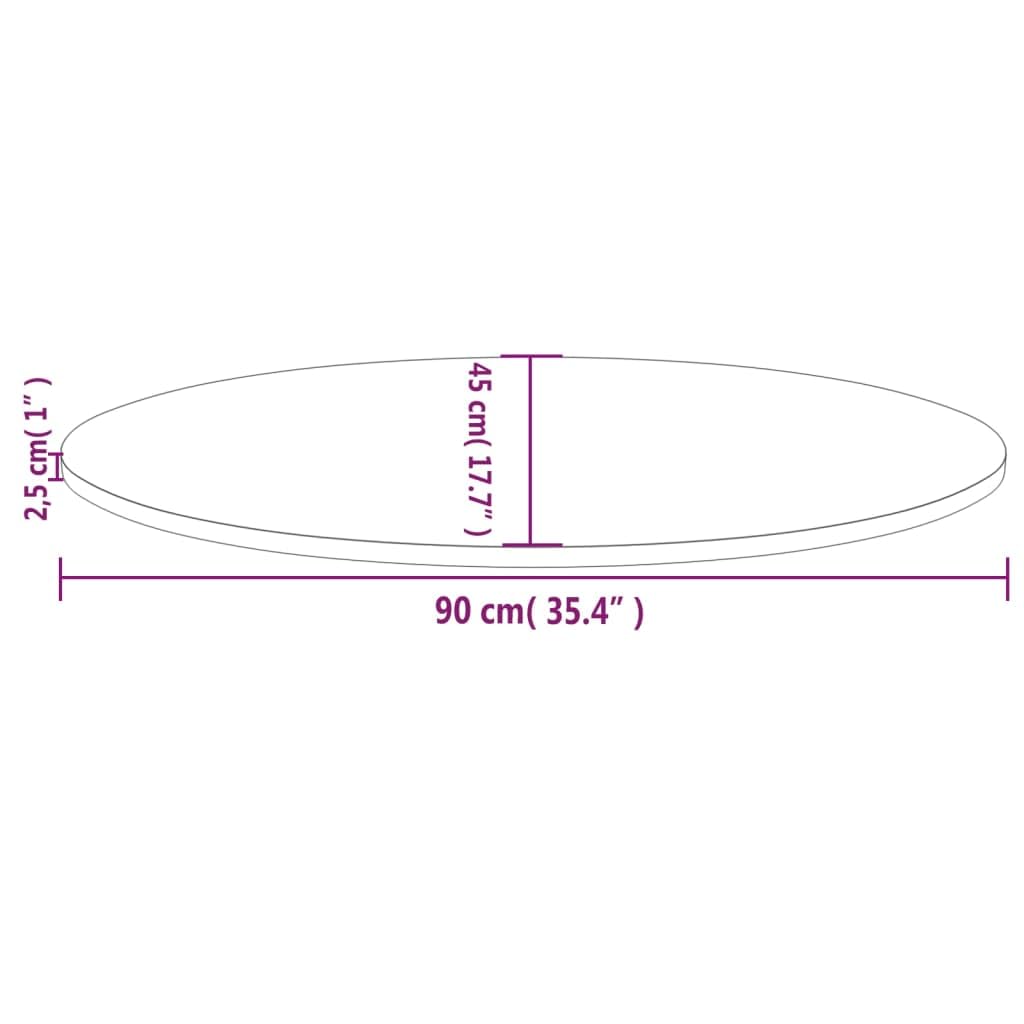 vidaXL Dessus de Table, Plateau de Bureau, Dessus de Table de Remplacement Maison Restaurant, Marron 90x45x2,5 cm Bois de Pin Massif Ovale