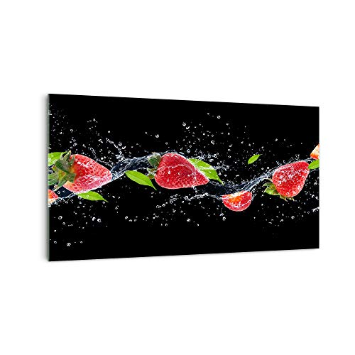 Küchenrückwand 'Erdbeer in Wasser' in div. Größen, Glas-Rückwand, Wandpaneele, Spritzschutz & Fliesenspiegel