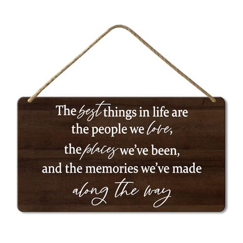 Geroclonup The Best Things in Life Wall Decor Sign 15x30cm Memories Inspirational Quotes Wood Hanging for Entryway Living Room Home Farmhouse Bedroom Room