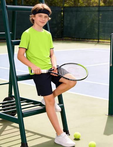 Image of Somaibo Boys Athletic Shirts Mesh Kids Short Sleeve T-Shirts Quick Dry Youth Activewear Tops for Teens