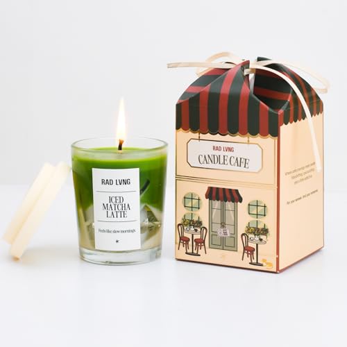 Image of RAD LVNG Iced Matcha Latte Petite | 100g Soy Wax Scented Candle | 18hr+ Burn | Gel Wax Cubes | Silicone Lid | Hand-Poured | Matcha, Vanilla, Gourmand | Gifting & Home Decor