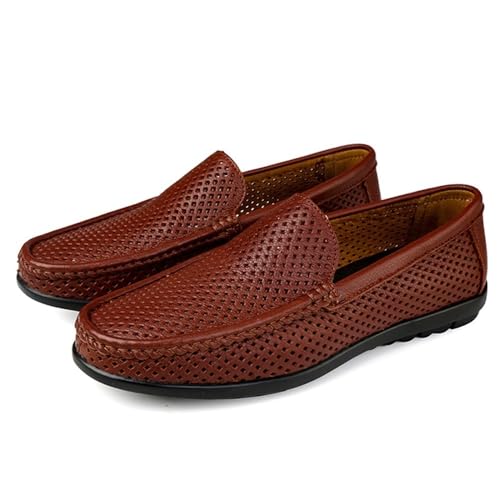 Men's Classic Anti-Slip Resistant Slip On Breathable Lightweight Leather Lightweight Loafers Shoes2